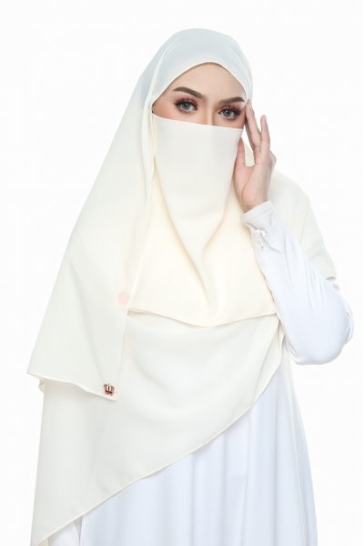 SHAWL HABIBI NIQAB SET - PEARL WHITE